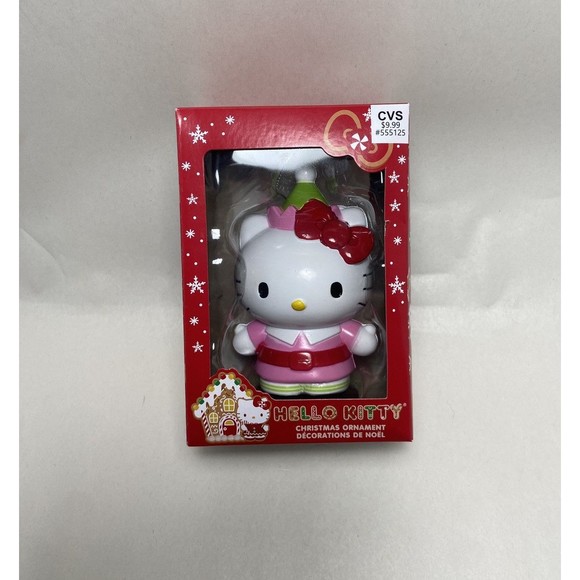 Hello Kitty Ornament CVS Elf Hat New in Box 4 inch - Picture 1 of 2